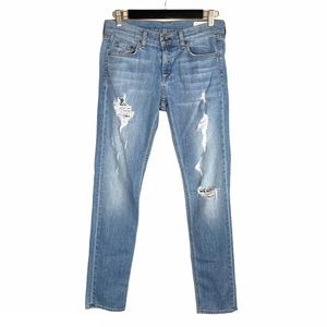 Rag & Bone Distressed Straight Jeans